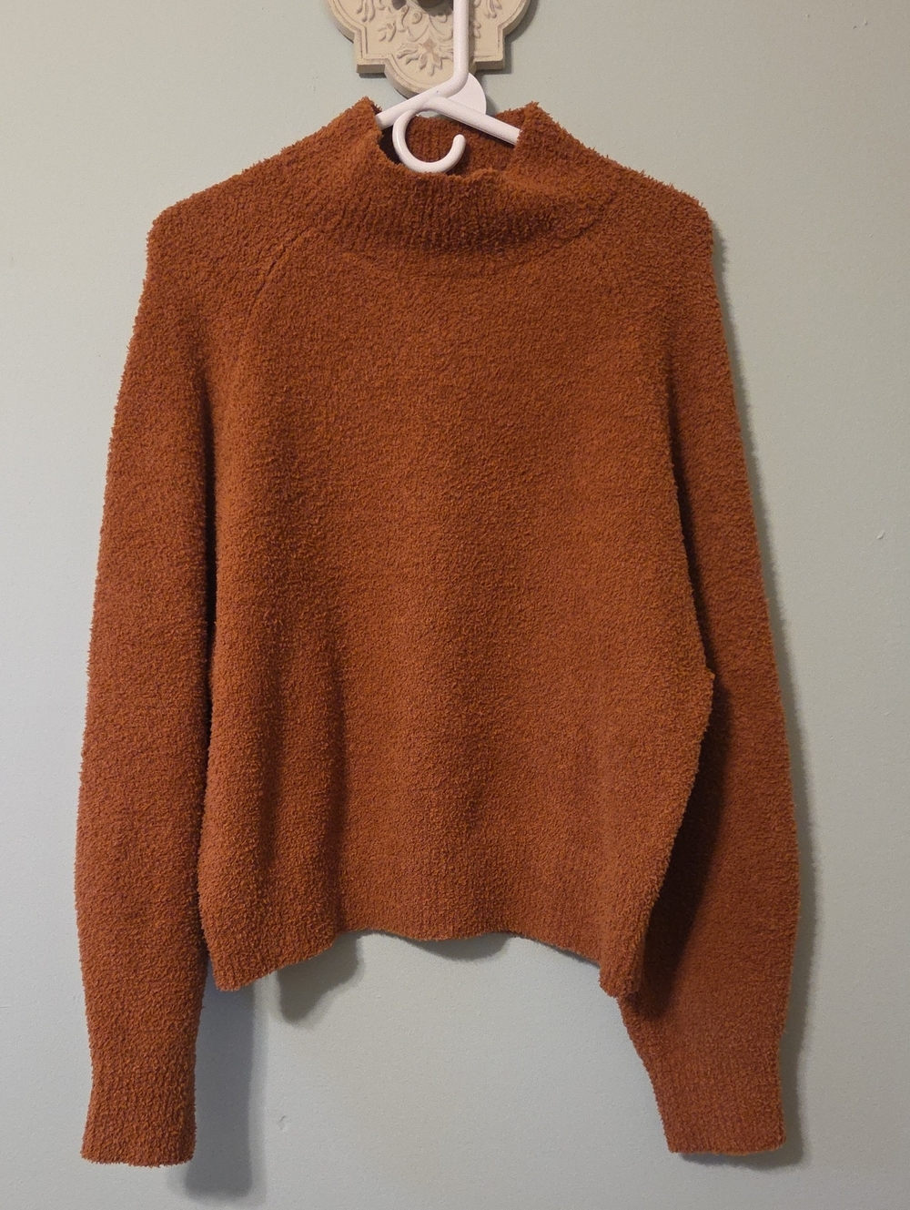 Cozy Mock Neck Women's Sweater - Rust